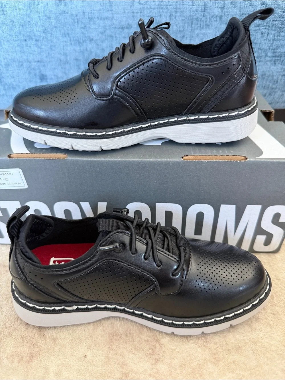 Stacy Adams Black Boys Sync Elastic Lace Dress Sneaker 11